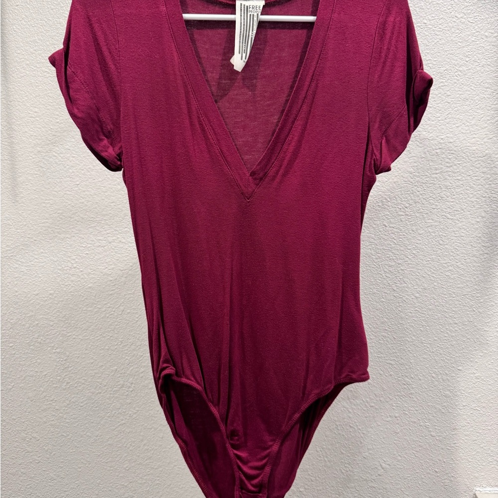 Free People Soft Burgundy Bodysuit